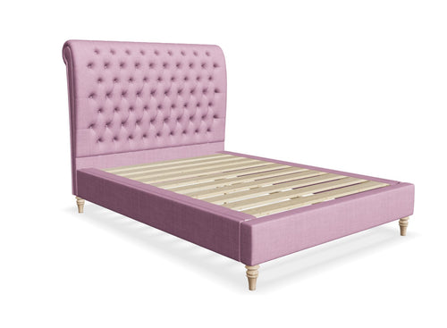 Congham Fabric Bed with Low Foot End in Rose Pink