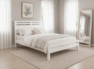 Tottingham White Wooden Bed Frame - All White