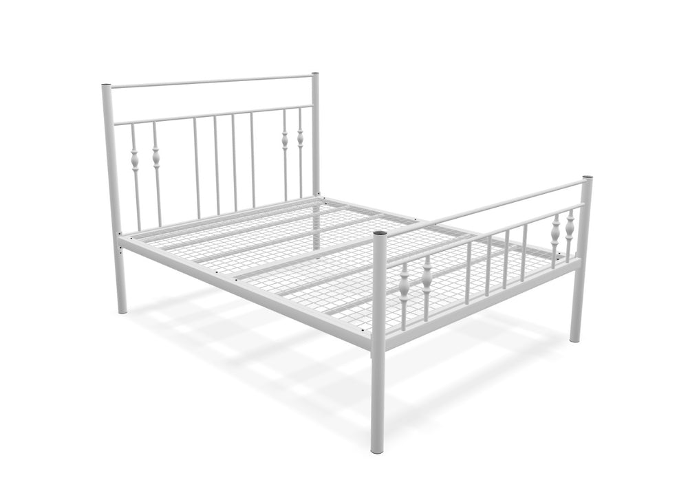 Georgia High End Metal Bed Frame in Painted White