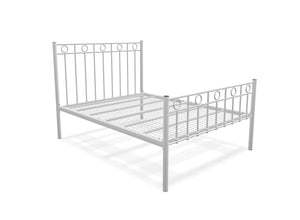 Indiana High End Metal Bed Frame Finished in Painted White