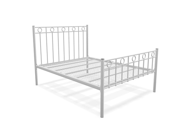 Indiana High End Metal Bed Frame Finished in Painted White