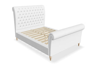 Congham Fabric Bed with High Foot End in Polar White