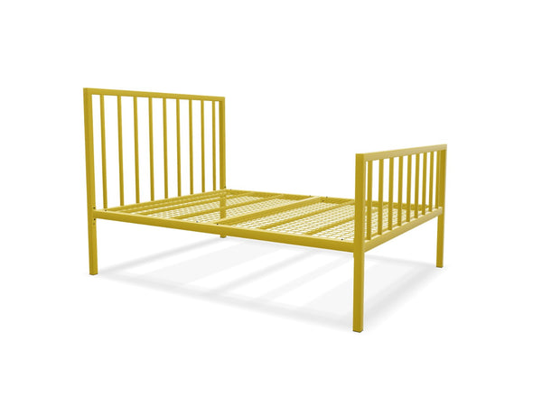Madison High End Metal Bed Frame Finished in Painted Yellow