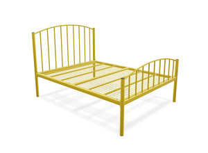 Memphis Low End Metal Bed Frame Finished in Painted Yellow