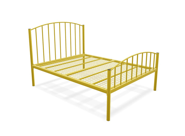 Memphis Low End Metal Bed Frame Finished in Painted Yellow