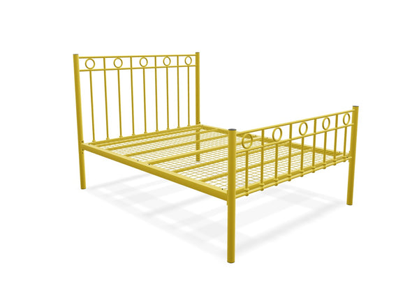 Indiana High End Metal Bed Frame Finished in Painted Yellow