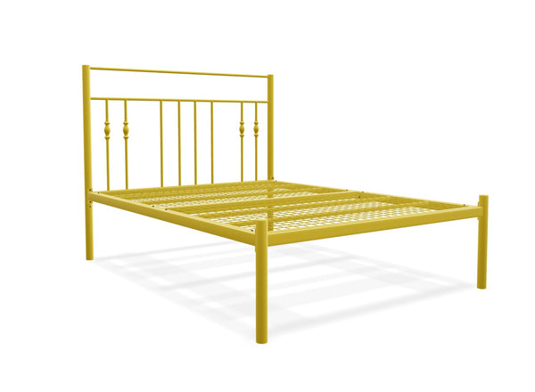 Gemma Low End Metal Bed Frame Finished in Painted Yellow