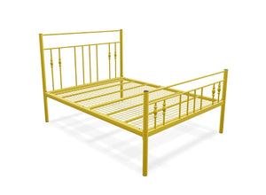 Georgia High End Metal Bed Frame in Painted Yellow