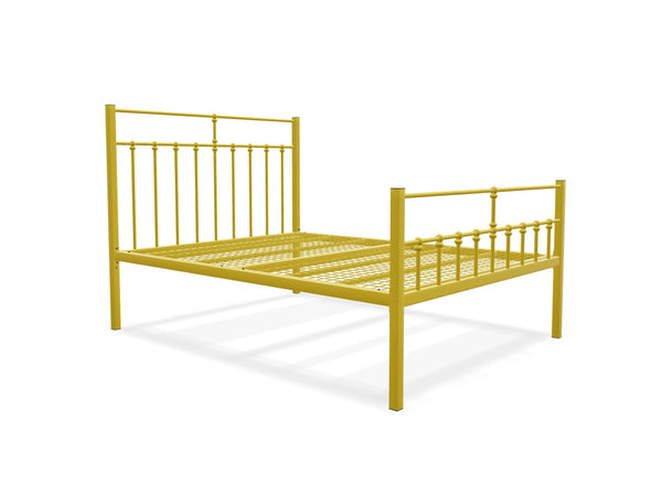 Lenox High End Metal Bed Frame Finished in Painted Yellow
