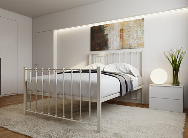Norfolk Wrought Iron Bed (High) in Ivory