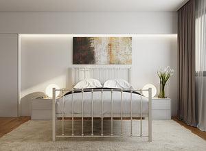 Norfolk Wrought Iron Bed (High) in Ivory