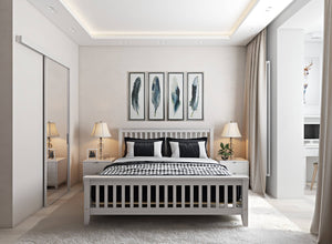 Coxford Wooden Bed in White