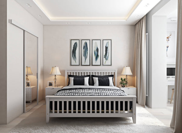 Coxford Wooden Bed in White