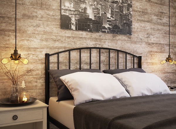 Memphis Wrought Iron Bed (Head) in Black