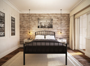 Memphis Wrought Iron Bed (High) in Black