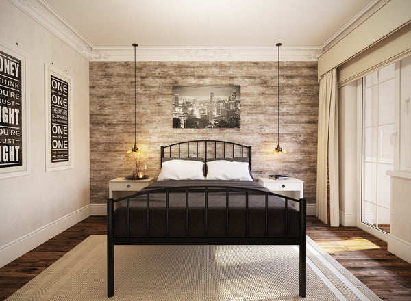 Memphis Wrought Iron Bed (High) in Black