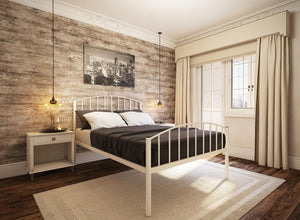 Memphis Wrought Iron Bed (High) in Ivory