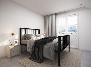 Madison Wrought Iron Bed (High) in Black