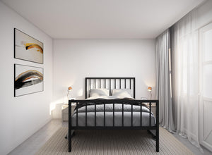 Madison Wrought Iron Bed (High) in Black