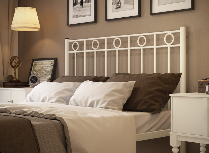 Indiana Wrought Iron Bed (Head) in Ivory