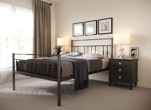 Georgia Wrought Iron Bed (High) in Black