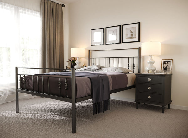 Georgia Wrought Iron Bed (High) in Black