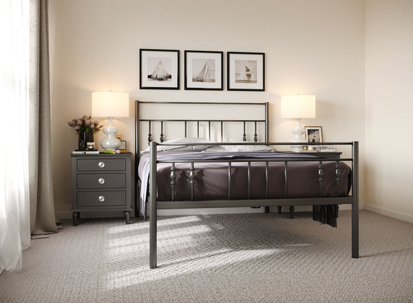 Georgia Wrought Iron Bed (High) in Black