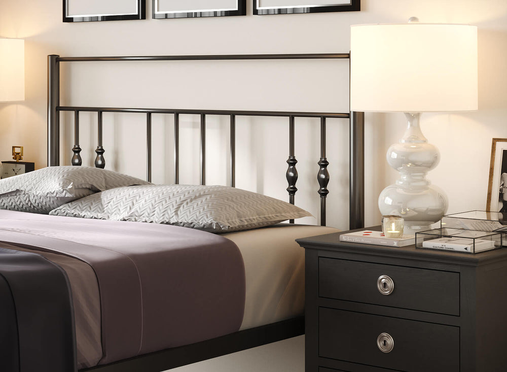 Georgia Wrought Iron Bed (High) in Ivory