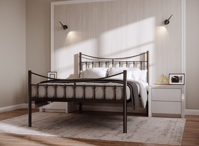 Bronx Wrought Iron Bed (High) in Black