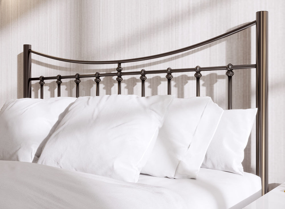 Bronx Wrought Iron Bed (High) in Ivory