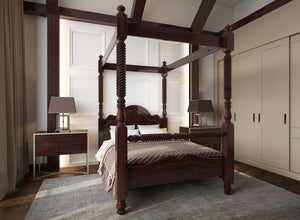 Illington 4 Poster Wooden Bed in Chocolate