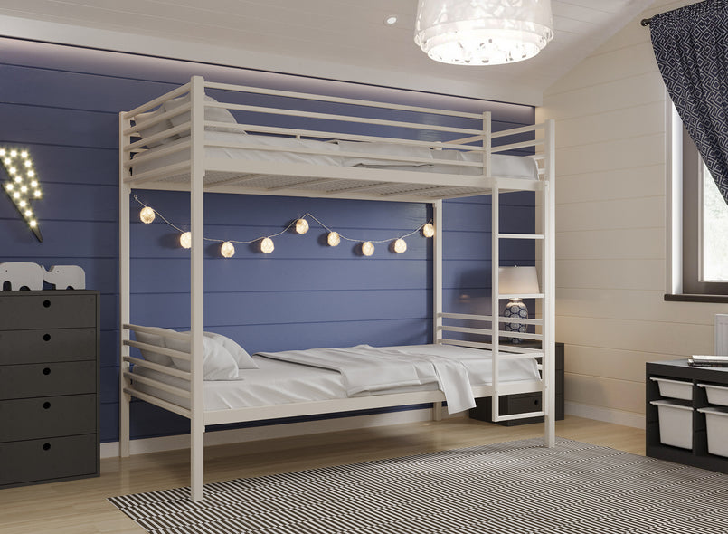 Metal Bunk Bed in Cream (Right)