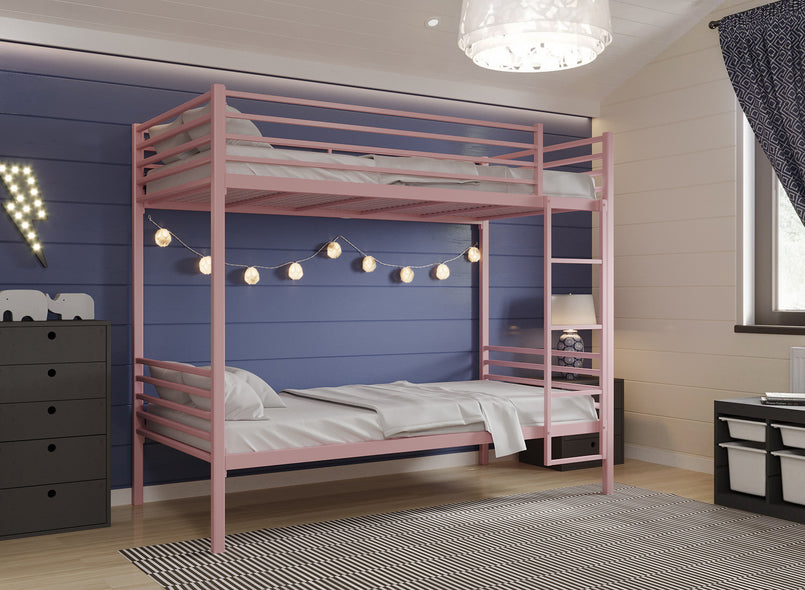 Metal Bunk Bed in Light Pink (Right)