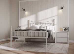 Bronx Wrought Iron Bed (High) in Grey