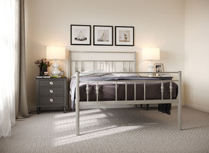 Georgia Wrought Iron Bed (High) in Grey