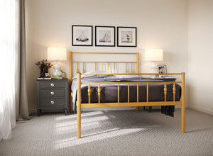 Georgia Wrought Iron Bed (High) in Saffron Yellow