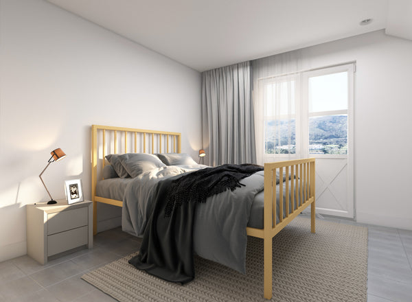Madison Wrought Iron Bed (High) in Saffron Yellow