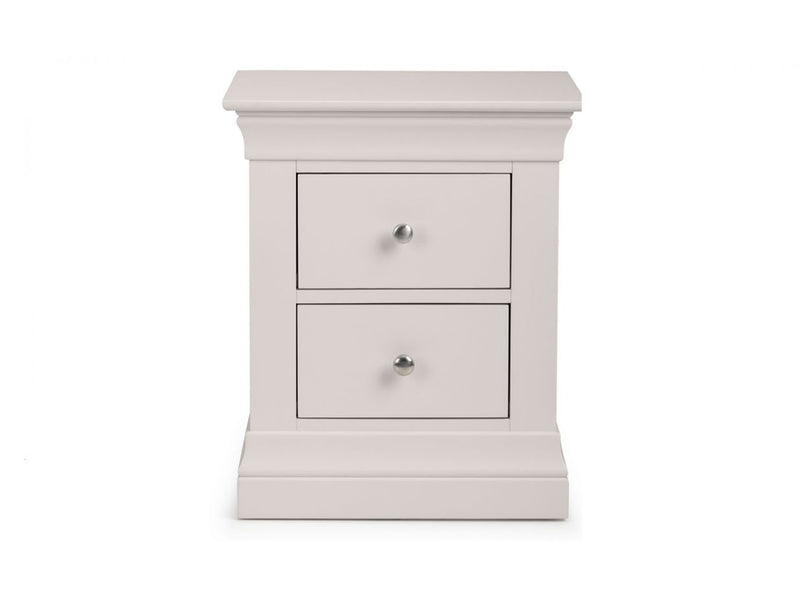 Clermont 2 Drawer Bedside in Light Grey