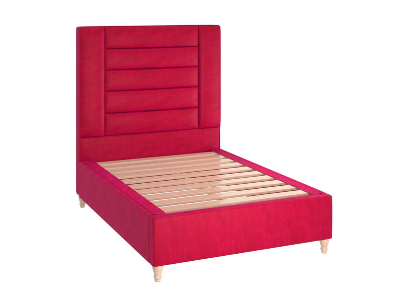 Alderford High Headboard Bed in Danza Velvet Red