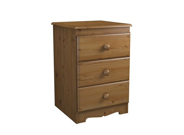 Wellington 3 Drawer Bedside in Oak