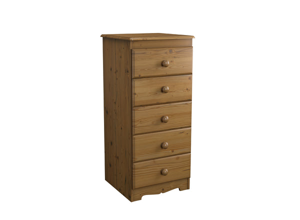 Wellington 5 Drawer Bedside in Oak