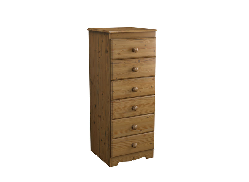 Wellington 6 Drawer Bedside in Oak