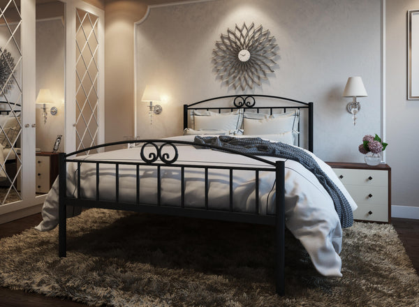 Austin Wrought Iron Bed (High) in Black