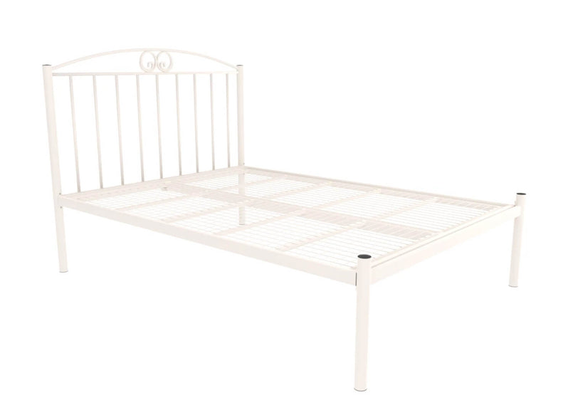 Austin Wrought Iron Bed (Low) in Ivory