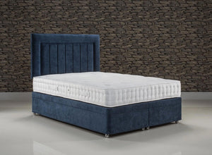 Electric Ottoman in Faux Linen Navy
