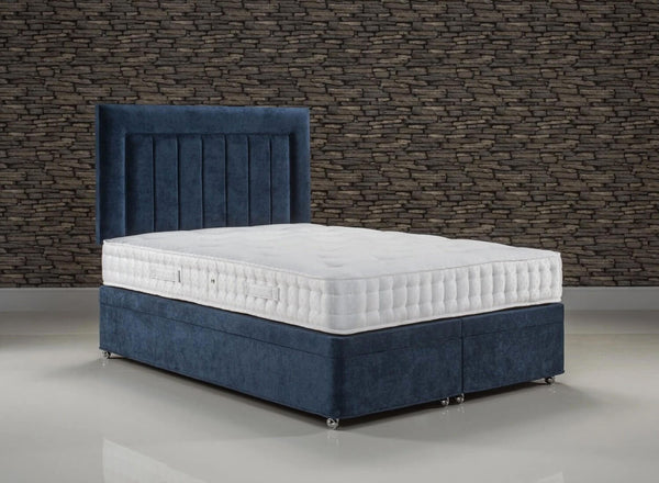 Electric Ottoman in Faux Linen Navy