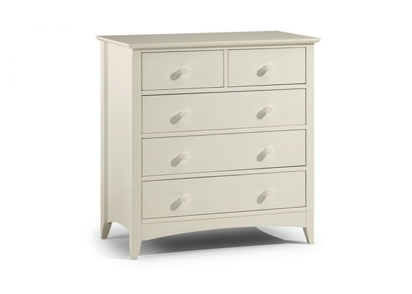 Cameo Chest 3 + 2 Drawers in Stone White