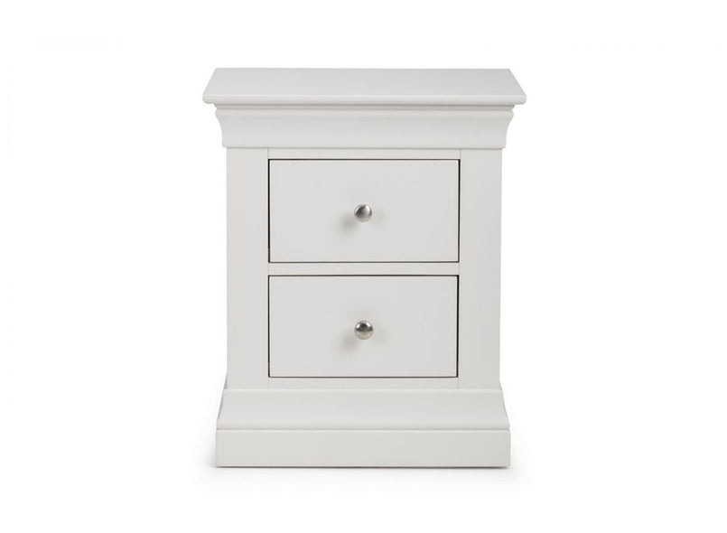 Clermont 2 Drawer Bedside in White