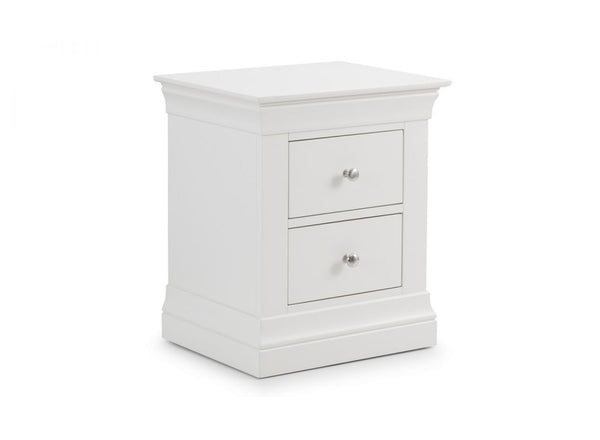 Clermont 2 Drawer Bedside in White