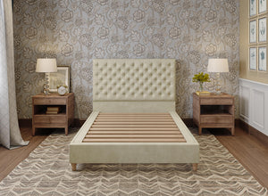 Holkham Bed in Danza Velvet Cream